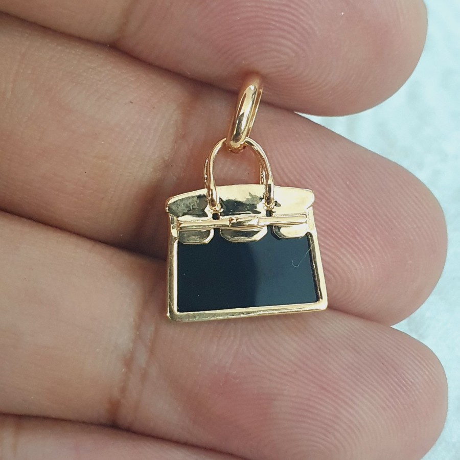 liontin model tas batu variasi hitam emas 70% 700 70 % 16k