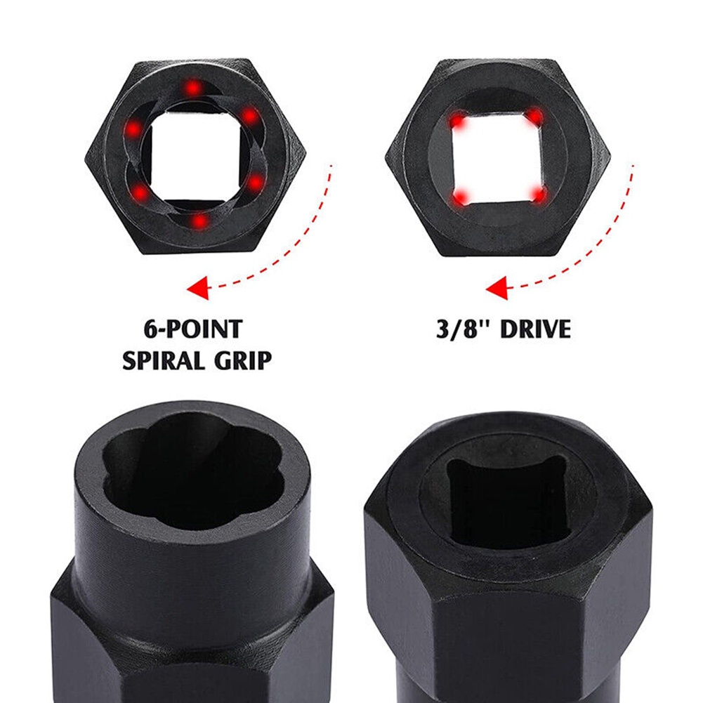 Mata Kunci Shock,Impact Socket,ukuran 6mm -19mm,Bolt Nut Remover Set,Nut Extractor Socket,Rusting buruk Bolt Remover,13Pcs
