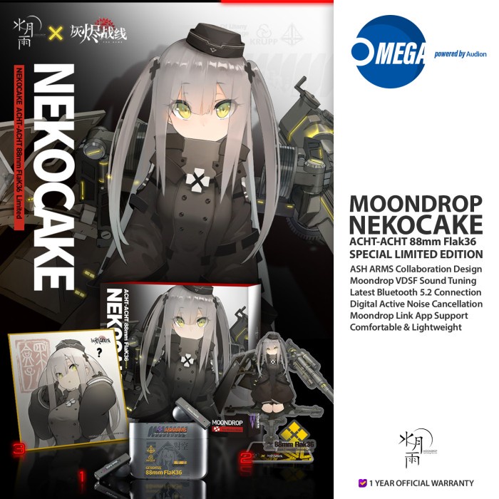 MOONDROP NEKOCAKE SPECIAL LIMITED EDITION ASH ARMS ANC BT 5.2 TWS