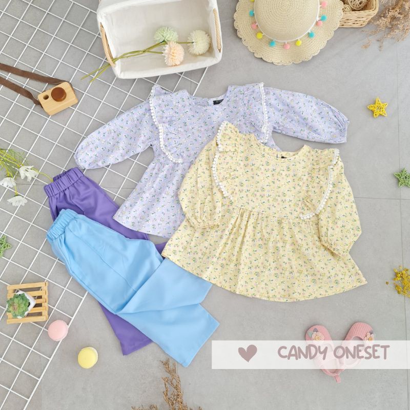 Ollet Oneset CANDY/ 2 - 10 tahun Setelan anak ala korea perempuan