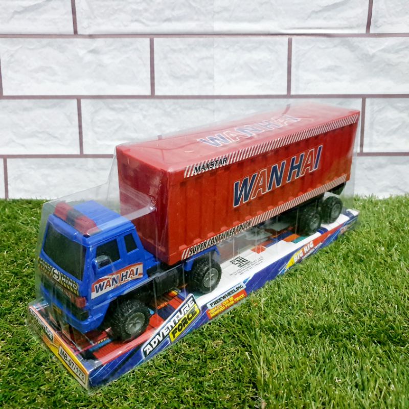 Mainan Truk Kontainer Ekspedisi - Miniatur Mobil Box J&T DHL Anak