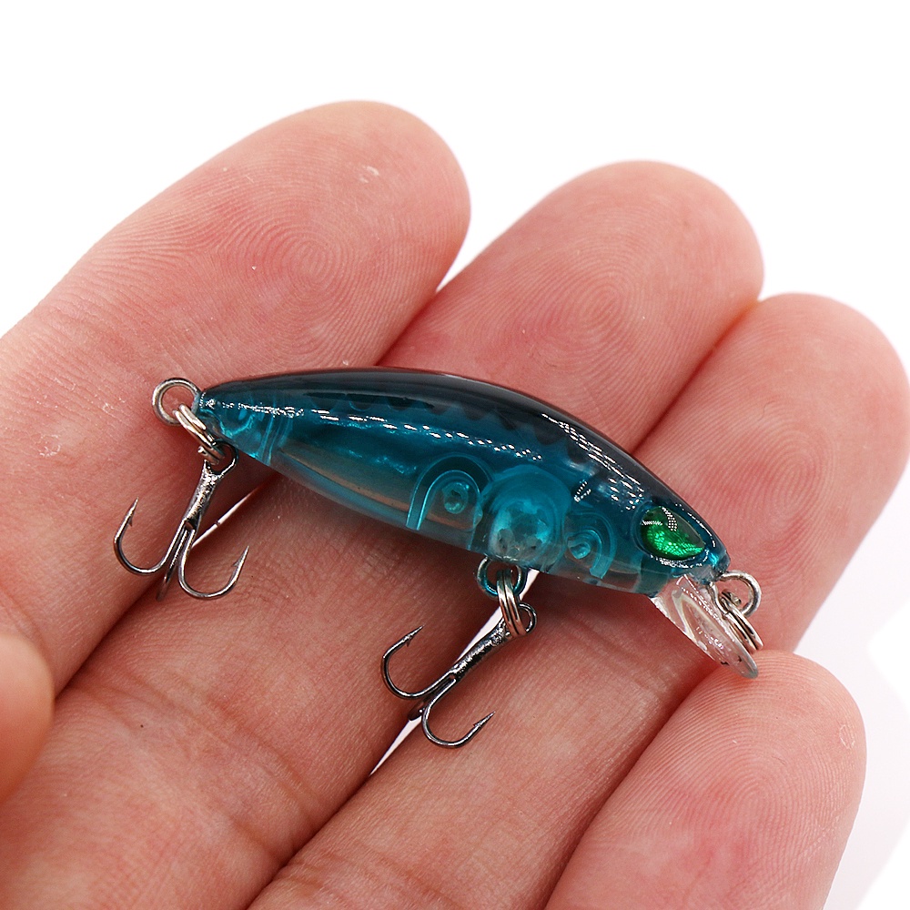 Umpan Pancing Ikan Mini Sinking Minnow 4cm 3g Bahan Plastik Dengan 2 Kail