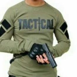 kaos tactical combat shirt - Hitam, M