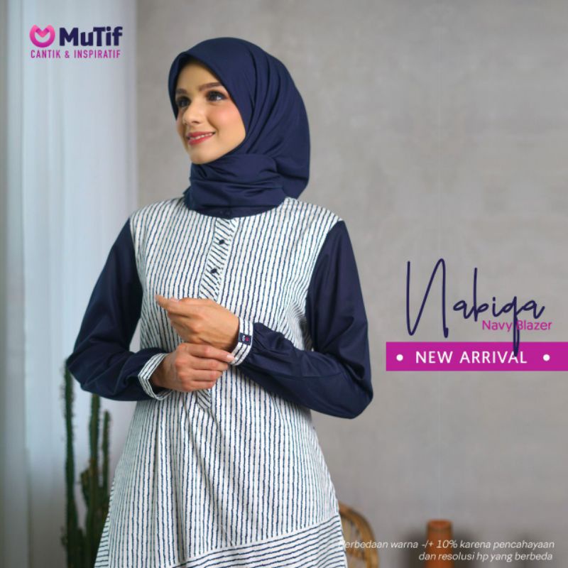 GAMIS MUTIF NABIQA NAVY BLAZER NABIGA