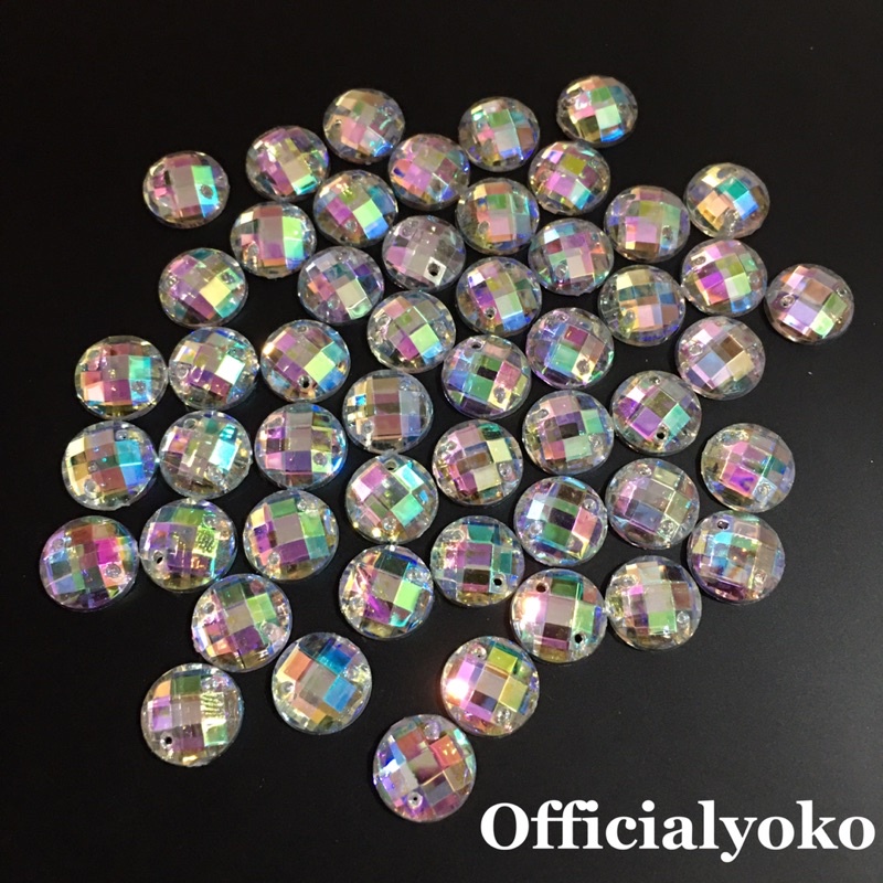 Manik Diamond Bulat Putih AB 10mm KW1 (10pcs)