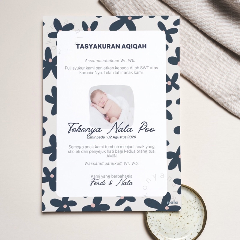 

Cetak Kartu/Label Kertas dan Stiker “Tasyakuran Aqiqah” Uk. A6 (14 cm x 10 cm)