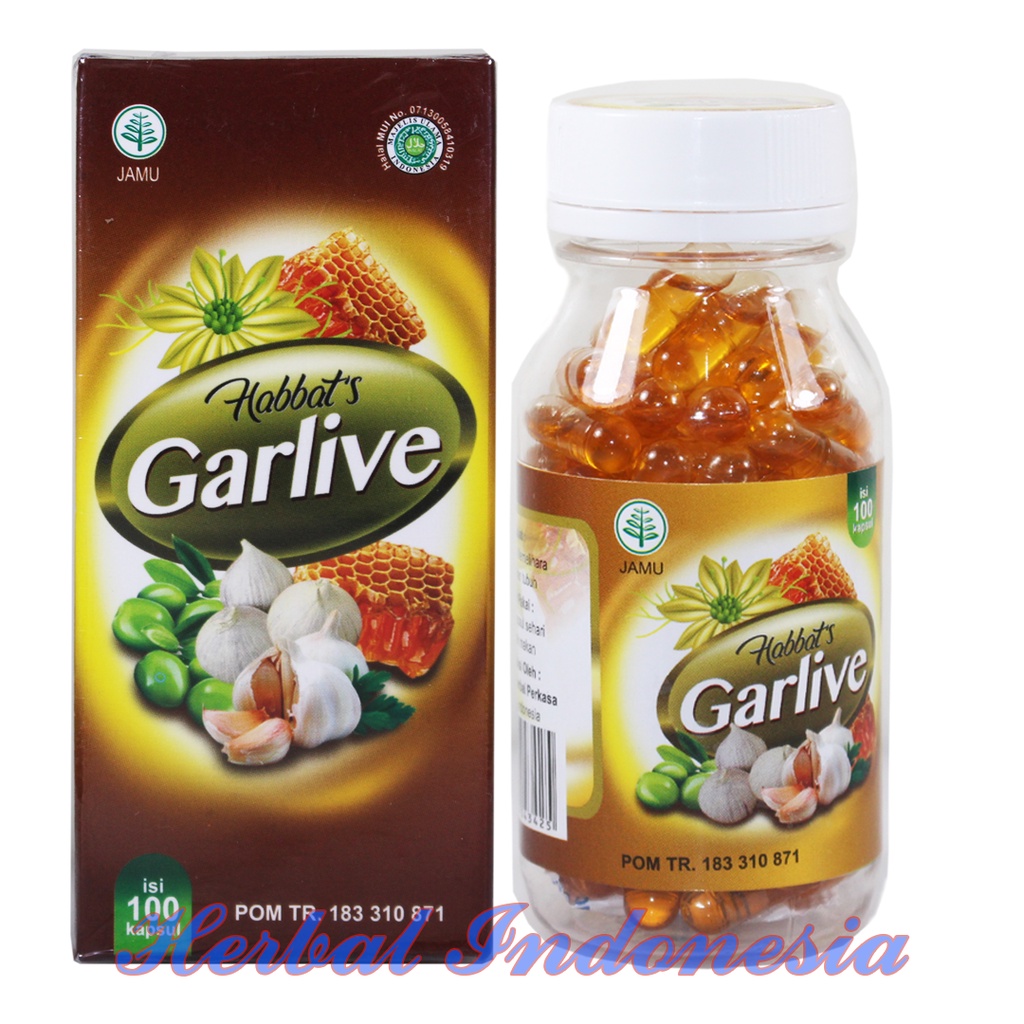 Habbats Garlive 100 Kapsul - Menurunkan Kolestrol Darah Tinggi dan Kadar Gula Dalam Tubuh - Habbat's