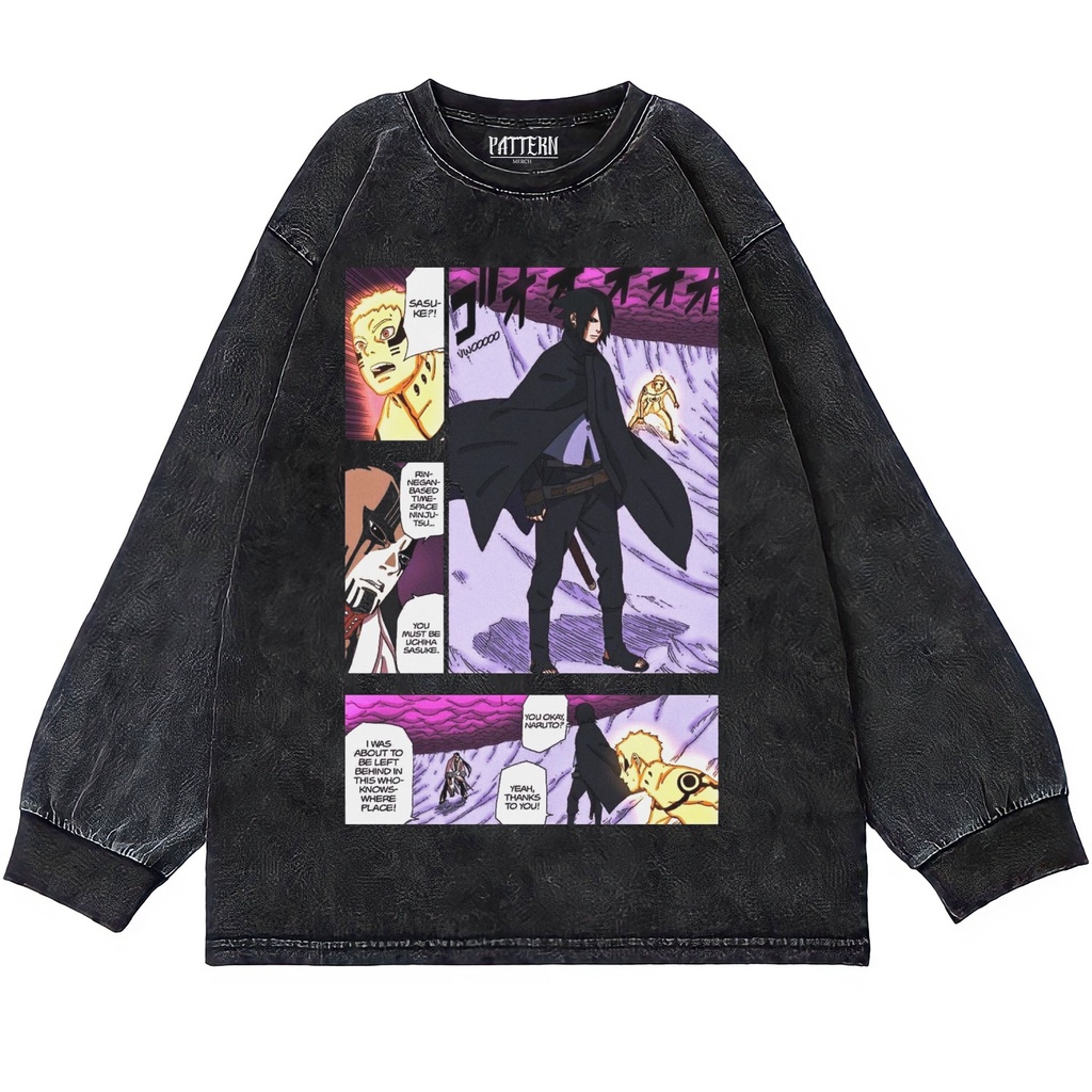 Patternmerch "Naruto sasuke vs jigen" Oversize T-Shirt | Longsleeve Oversized | washing tee | Kaos