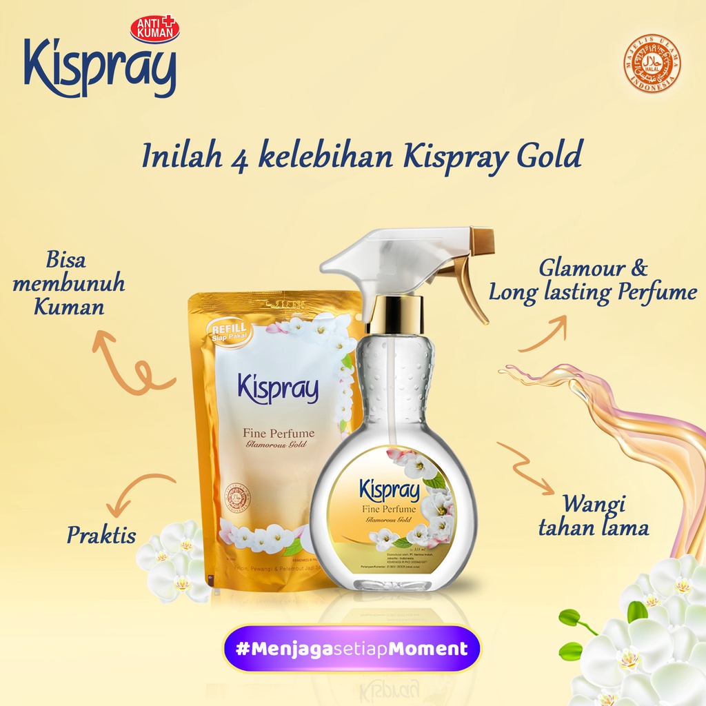 Kispray Pouch Glamorous Gold 1 Karton (isi 24 pcs)