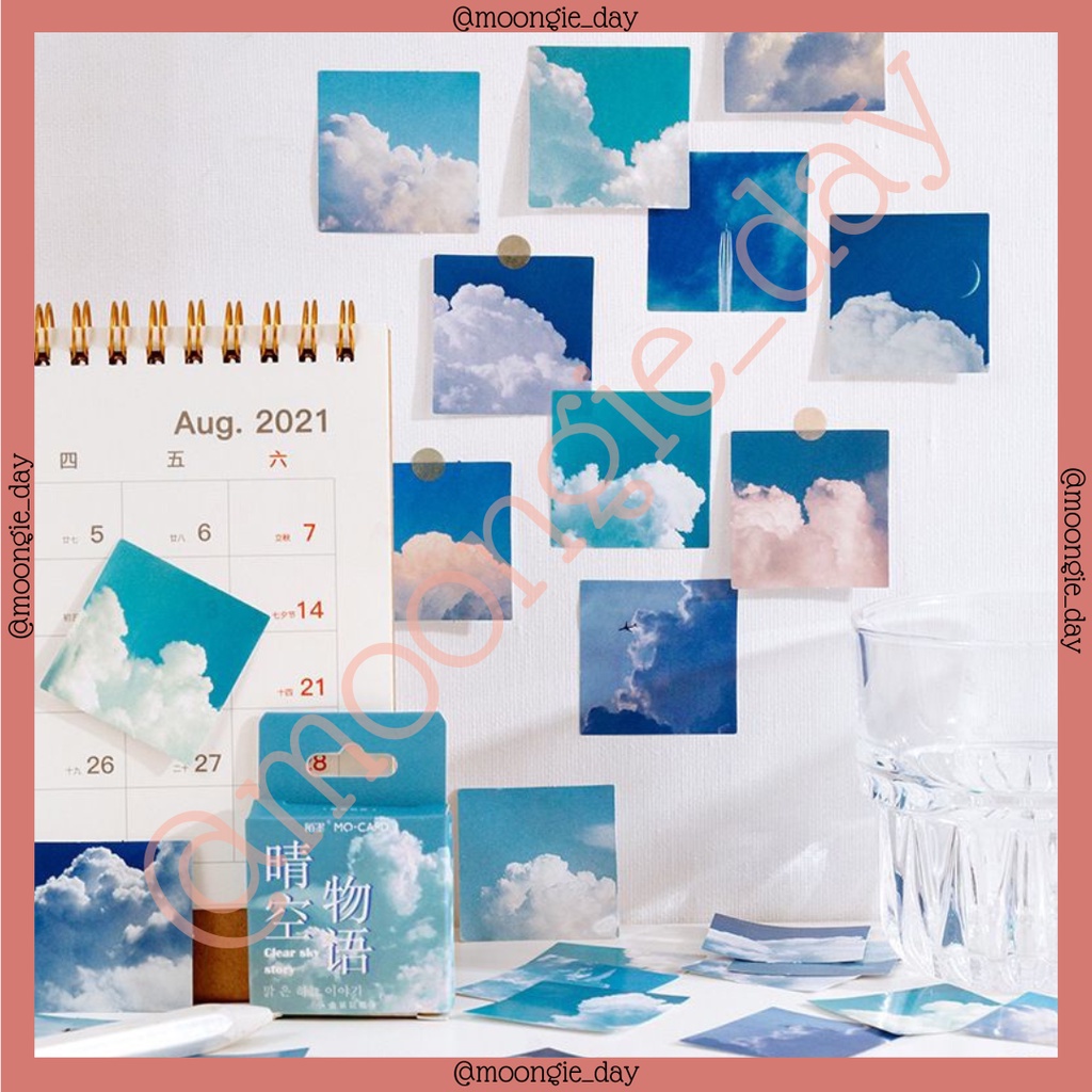 

45 PCS/BOX STIKER KERTAS TEMA CLEAR SKY STORY BLUE AWAN LANGIT BIRU BULLET JURNAL DIY DIARY POLAROID DECO LUCU MURAH
