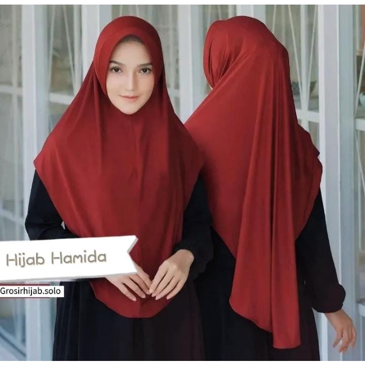 (KJI) HIJAB HAMIDA PINGUIN SIMPEL PED ANTEM INSTAN JERSEY