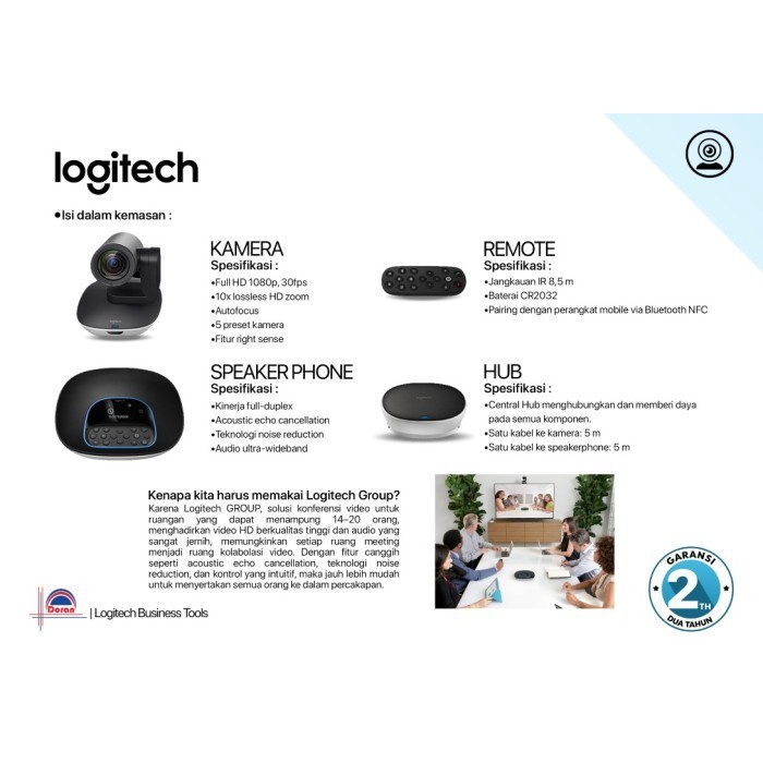 Logitech Group Video Conference Cam Webcam Camera