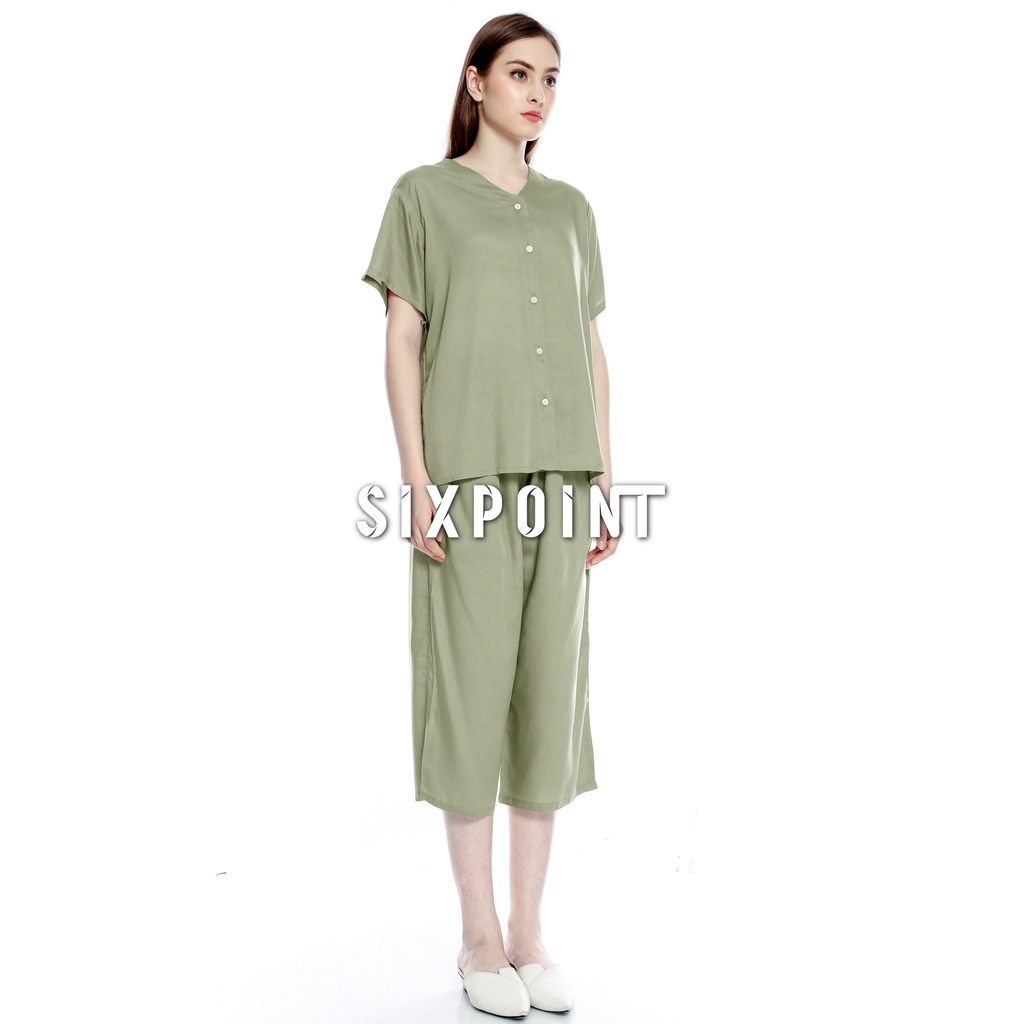 L XL XXL XXXL LD 100 110 120 130 Betania Oneset Rayon Polos Lengan Pendek Aneka Warna Setelan Piyama Standar Jumbo Sleep Wear Original SIXPOINT