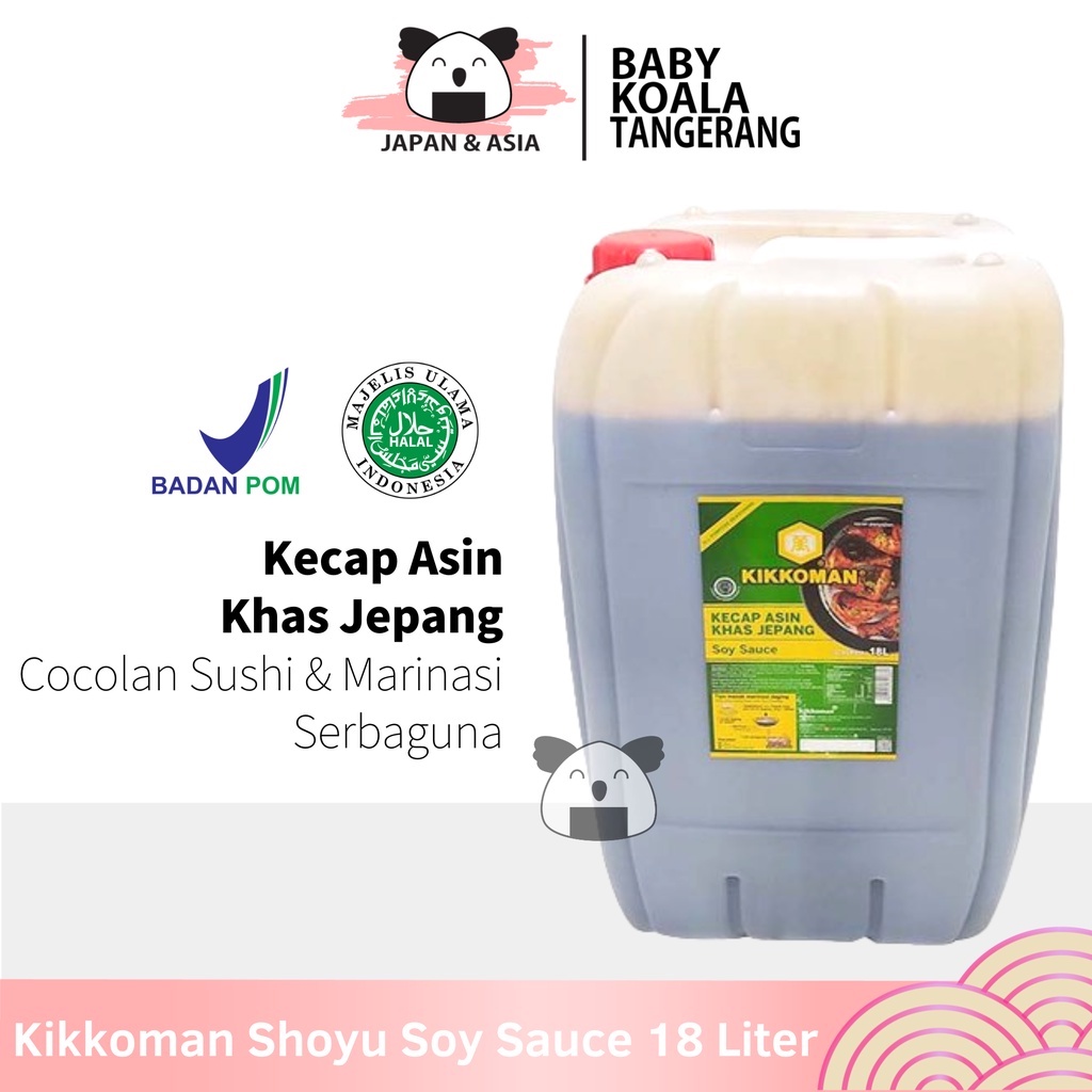 

KIKKOMAN Shoyu Kecap Asin Jepang 18 Liter Halal.