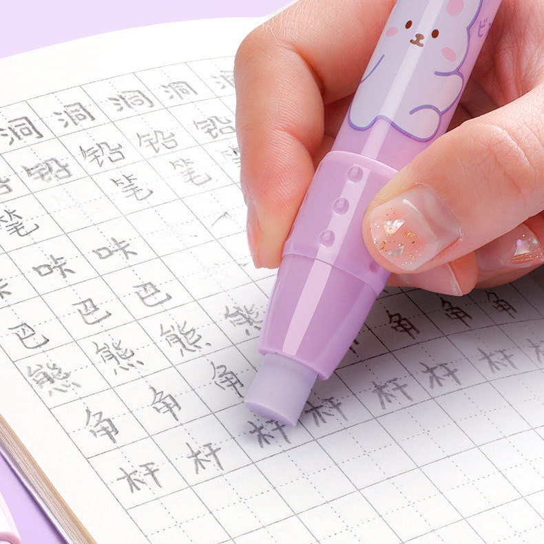 ﺴ◐Sera tekan penghapus untuk siswa sekolah dasar tanpa remah kulit gajah menghapus artefak anak-anak kartun lucu kreatif tanpa meninggalkan jejak tidak beracun