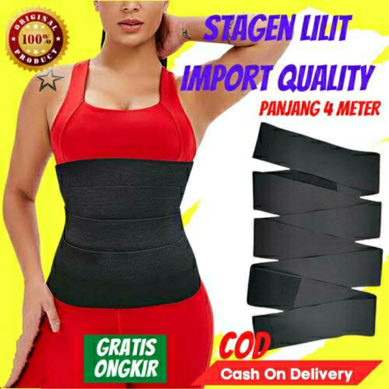 BENGKUNG KORSET STAGEN LILIT 4M 6M KORSET WAIST TRAINER PELANGSING PENGECIL PERUT PASCA MELAHIRKAN