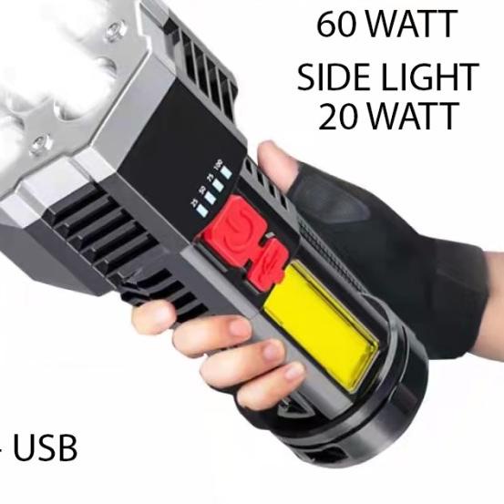 SENTER LED 5 MATA 60W + 20W SUPER TERANG / SENTER CAS LED - SENTER LED