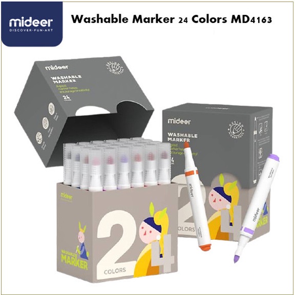 

Mideer Washable Markers 24 Colors Mainan Edukasi Anak MD4163