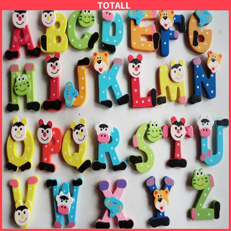 COD Stiker Kulkas Magnet Lucu Kartun Alphabet Tempelan Kayu Bahan Untuk Dekorasi Kulkas-Totall