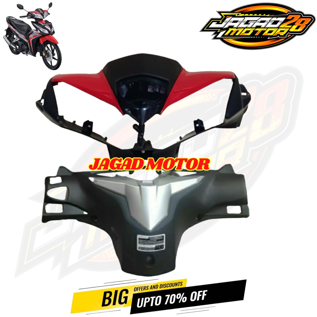 Batok Kepala Depan Belakang Honda Blade New Set Visor Merah / Batok Kepala Totok Depan Belakang Honda Blade New Set Visor Merah / Batok Kepala Depan Belakang Honda Blade New Merah / Batok Kepala Totok Depan Belakang Honda Blade New Merah