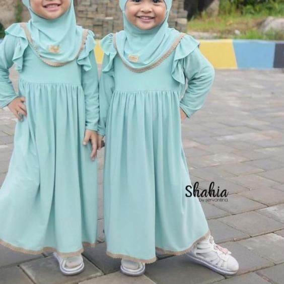 Gamis syari anak shahia plus jilbab - Tosca, S