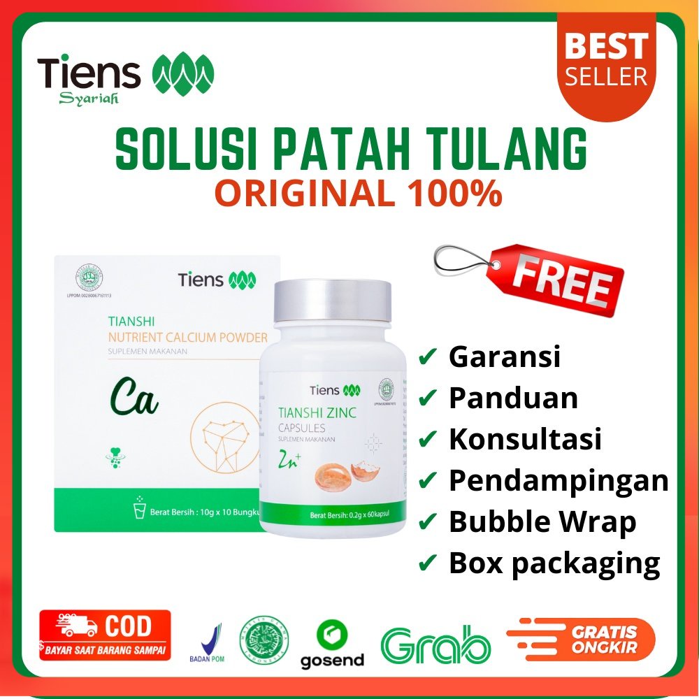 PAKET PRODUK SUSU KALSIUM + ZINC TIENS UNTUK OBAT PATAH TULANG DAN RETAK UNTUK PEREDA NYERI BAHU ORI