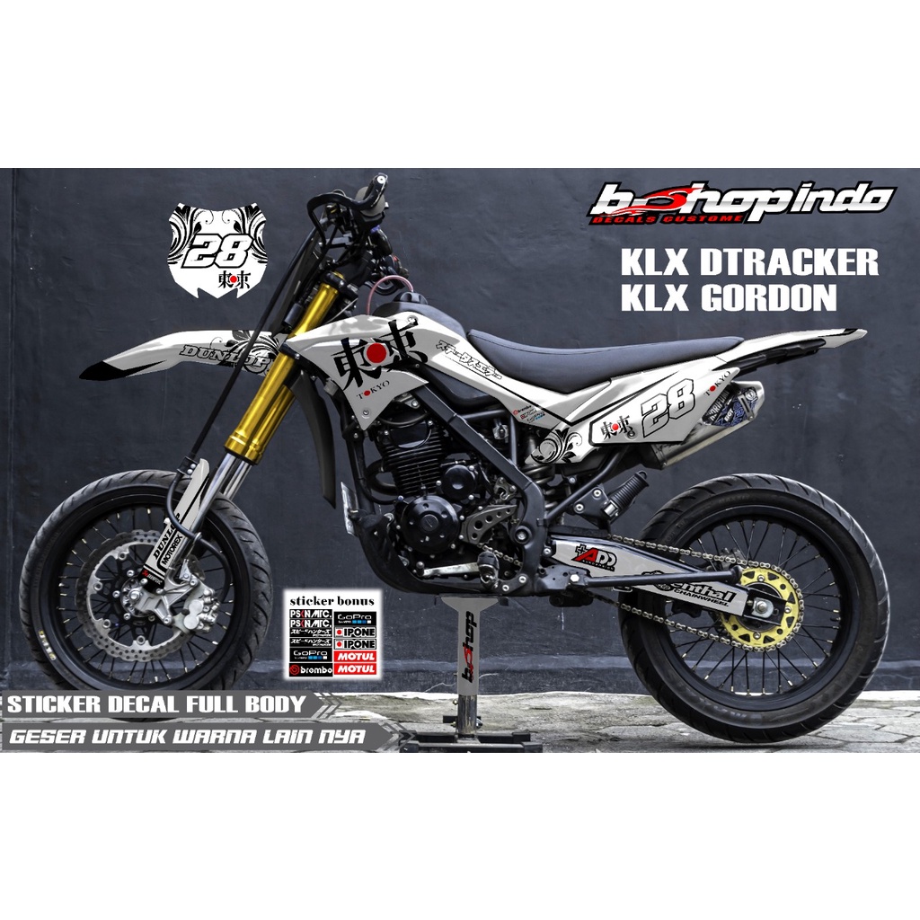 DECAL sticker klx gordon klx dtracker variasi terbaru kaji jepang
