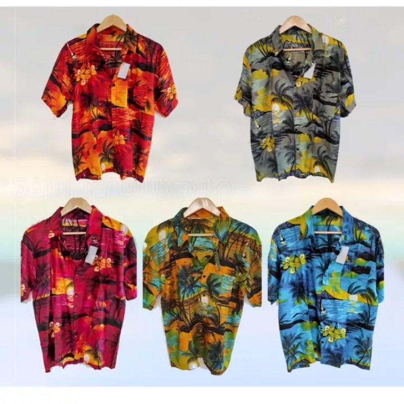 kemeja pantai / kemeja bali / kemeja motif unisex terbaik kekinian / kemeja surfing