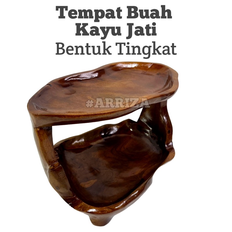 Tempat Buah Kayu Jati Model Tingkat