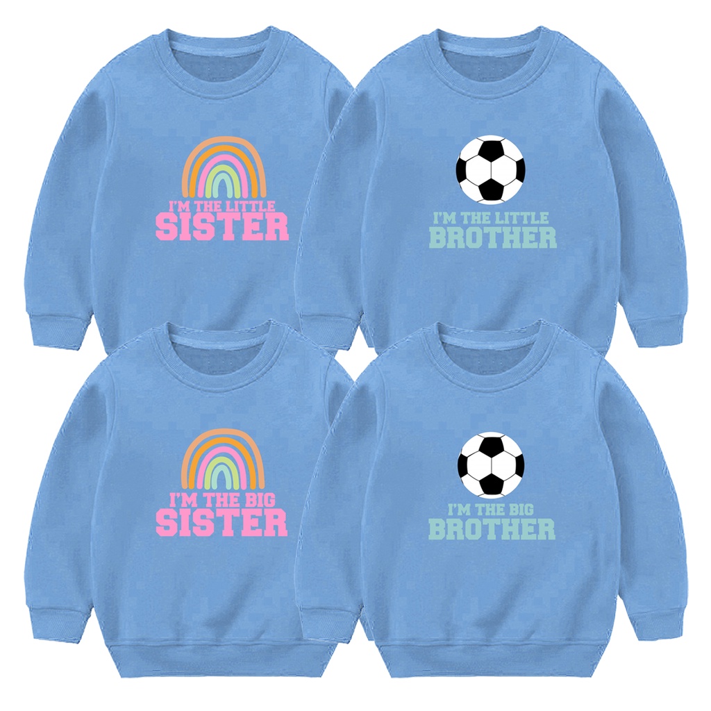 Sweater Anak Sweater Couple Sibling tee Series Bola Rainbow bola sepak football pelangi Distro 1-10 Tahun Laki Laki Perempuan Unisex Little Sister Big Sister Little Brother Big Brother kaos bro sis kaos brother sister Family Couple T-shirt Glory