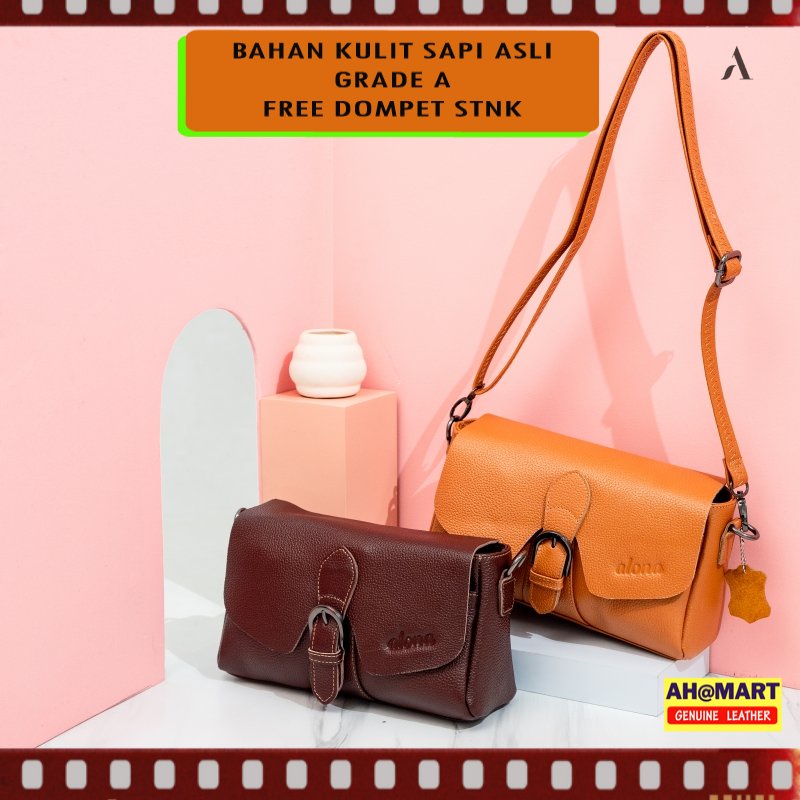ALONA CLT Tas Wanita Kulit Asli Tas Selempang Shoulder Bag Alona Charlotte 100 % Original Kulit Asli