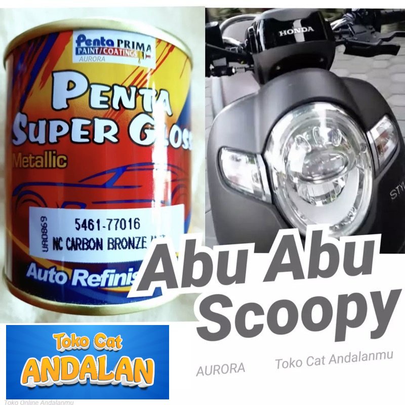 

Toko Cat Andalan - Cat Penta Super Gloss NC Carbon Bronze Met 200ml Abu-abu Scoopy / Semprot Duco Duko Diko Sepeda Motor Mobil Abu Honda Metalik Metallic Metalic Toko Cat Andalan Motor dan Mobil