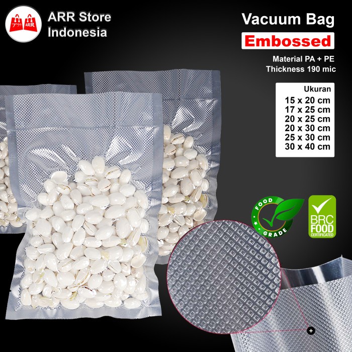 Plastik Vacuum Bag Plastik vakum Makanan Polos Emboss Premium