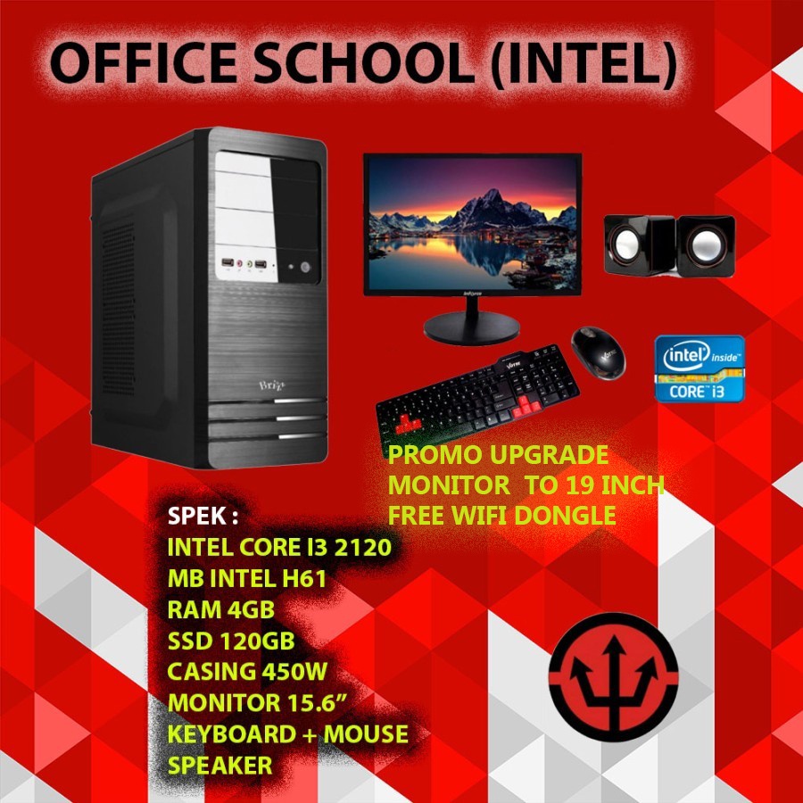 RAKITAN PC KOMPUTER OFFICE KANTOR SEKOLAH INTEL CORE I3 LENGKAP MURAH