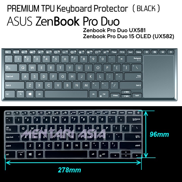 Keyboard Protector ASUS ZenBook Duo Pro UX581 UX582 - PREMIUM BLACK