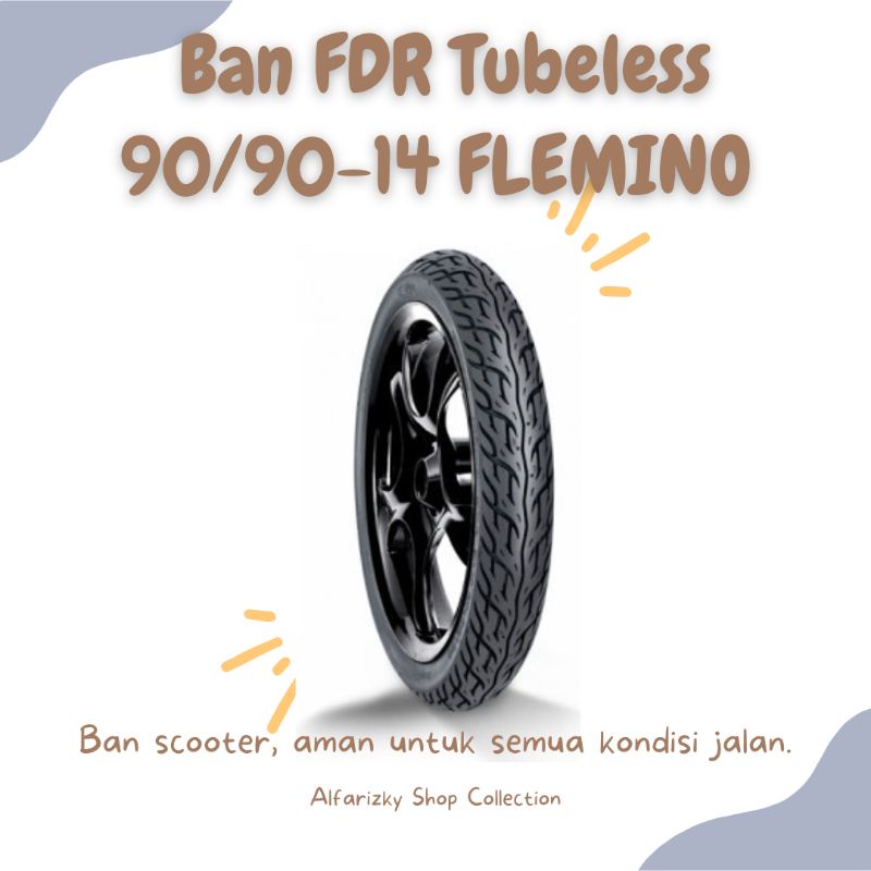 BAN MOTOR METIC BEAT/VARIO/SCOOPY TUBELESS 90/90 RING 14 MEREK FDR