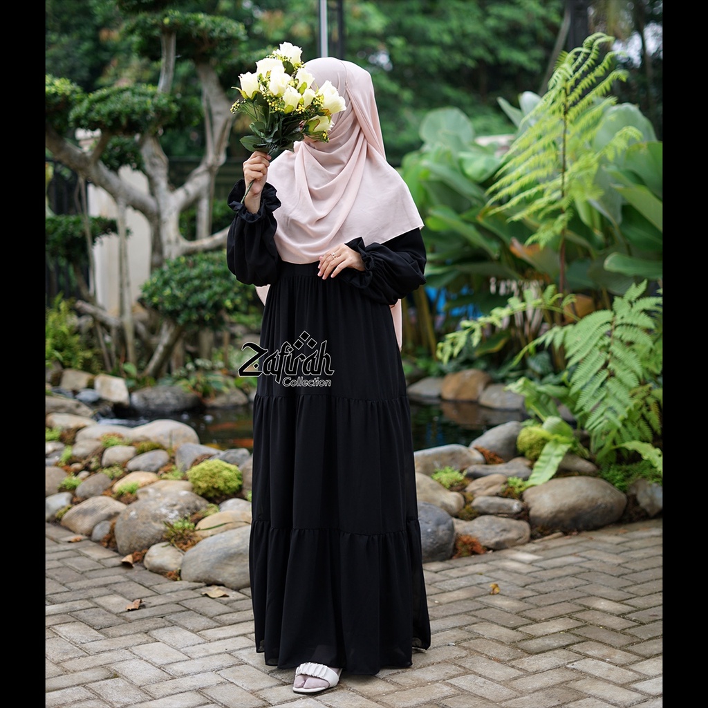 Gamis Ceruty Babydoll Terbaru Ori Zafirah Haseena Dress Muslim