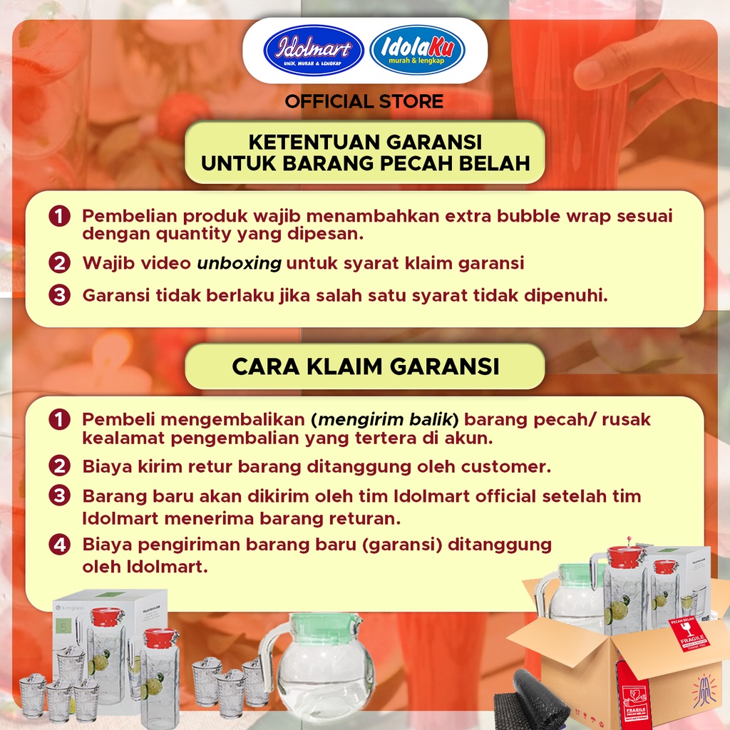 IDOLAKU Kimglass Glass Cup Franklin Isi 4 pcs Gelas Kaca Franklin gelas kado