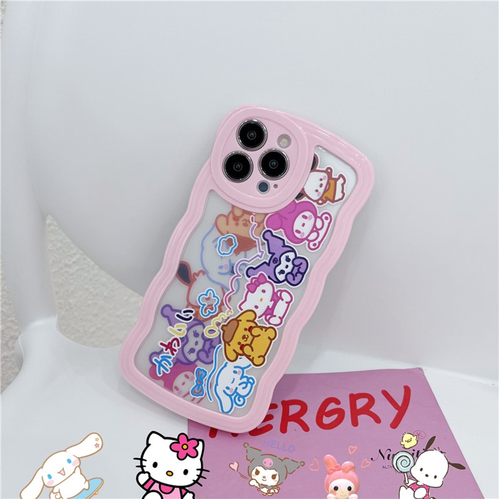 Soft Case Motif Kartun Gelombang Untuk 14 13 12 11 Pro Max 7 8 Plus XR X XS Max SE 2020 2022