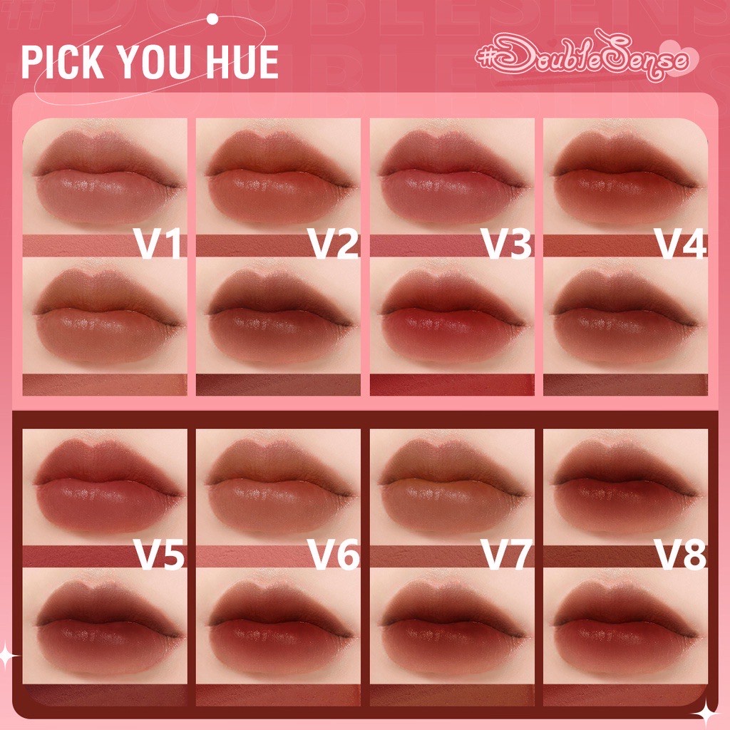 [Original] PINKFLASH (PF-L13) DoubleSense 2in1 Dual-ended Lipstick ombrelips Liquid Matte Lipstik Velvet Tint Lightweight High Pigment Lasting | Duo Lipgloss