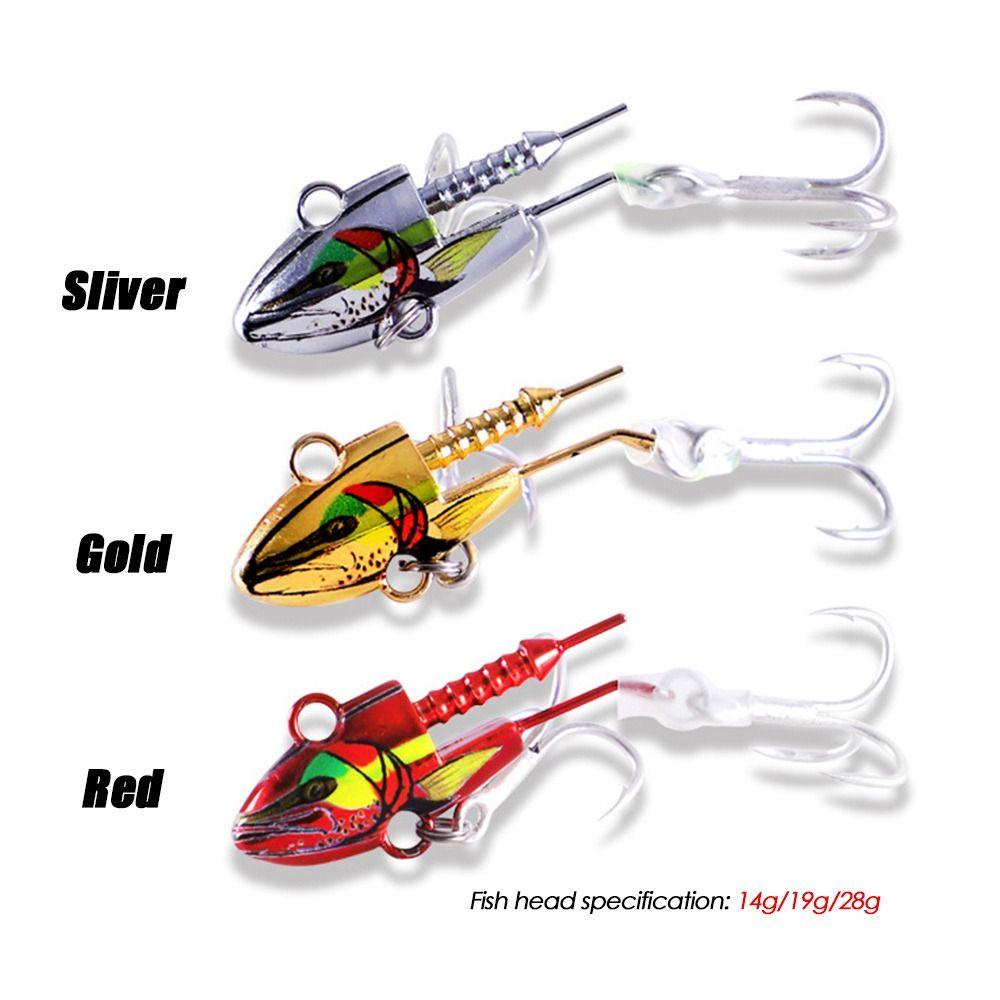 Preva 9cm/15g 11cm/25g Soft bass Bait Head T Tail Silikon Laut 14g/19g/28g Lead Head hook