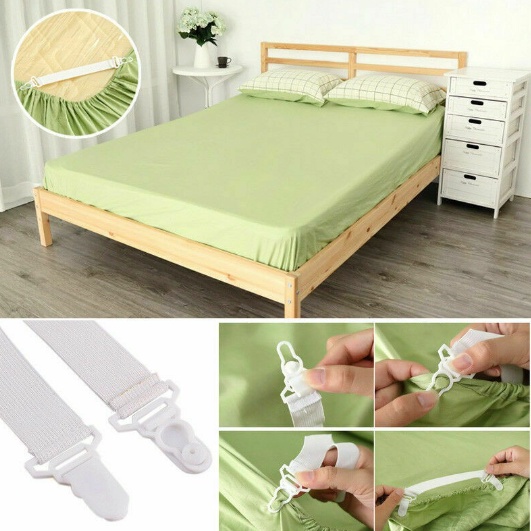 ❤ IJN ❤ Jepitan Sudut Sprei Penjepit Pengait Bed Sheet Grippers ISI 4pcs Tali Karet Sprei