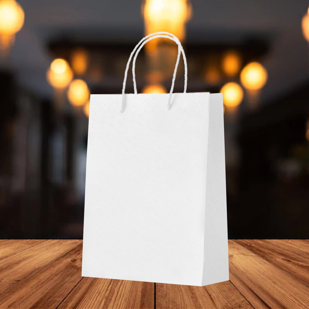 

Paperbag PUTIH 20x10x25 POLOS / Paperbag Polos Putih / Paperbag Putih / Tas Kertas / Paperbag Sablon Custom