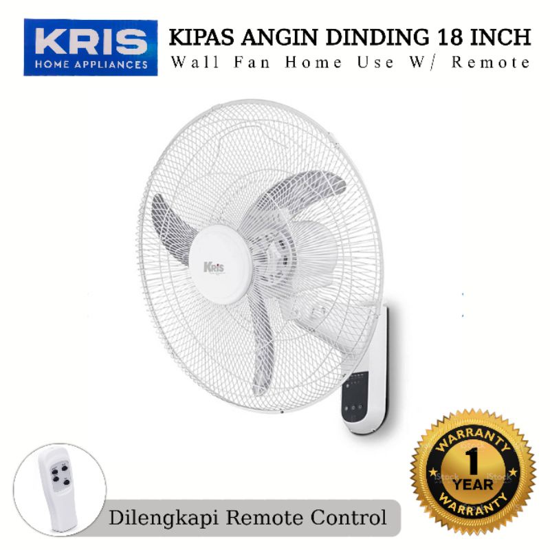 KRIS KIPAS ANGIN DINDING REMOTE 18 INCH