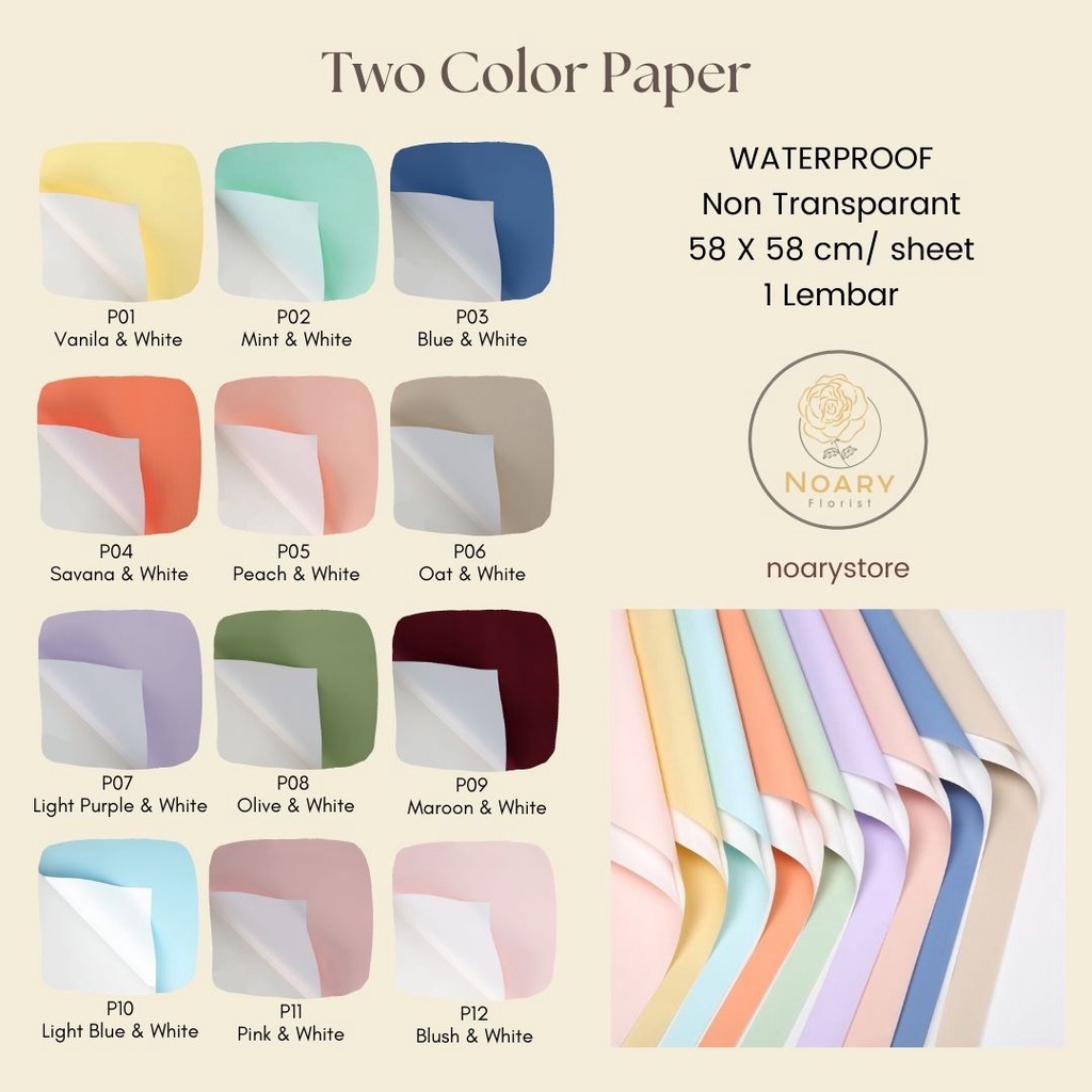 Two Color Paper Wrap Kertas Buket Bunga Bungkusan Bunga Kertas Kado Kertas Dua Warna Cellophane / Flower Wrapping / Cellophane / Wrap / Kertas Bunga / Kertas Kado / Flower Paper / Kertas Grosir / Kertas Import / Kertas Cellophane / Florist / Buket Bunga /