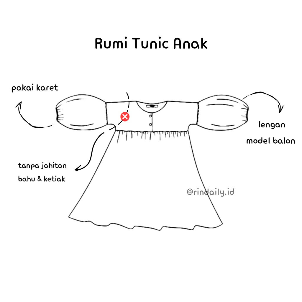 Tunic Couple Ibu &amp; Anak, TUNIK ANAK RAYON “RUMI TUNIC” - KHUSUS SIZE ANAK