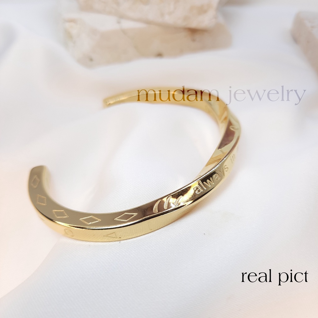 Gelang Unisex ( Untuk Wanita dan Pria ) Model Classic Spiral Tersedia Warna Rose Gold dan Gold