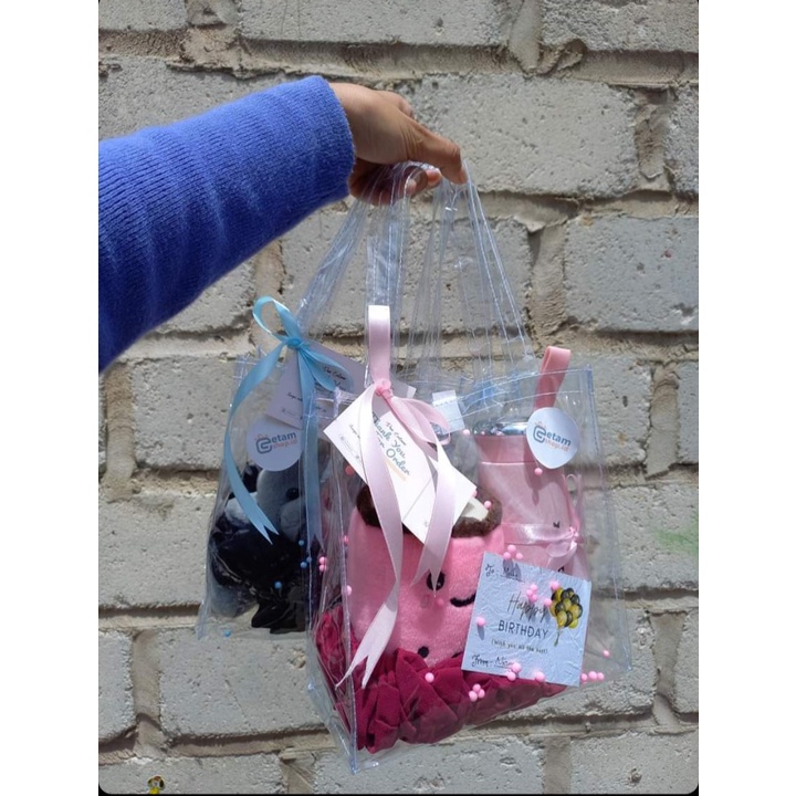 Hampers Bag Boba / Hampers tas unik / Hampers tas transparan