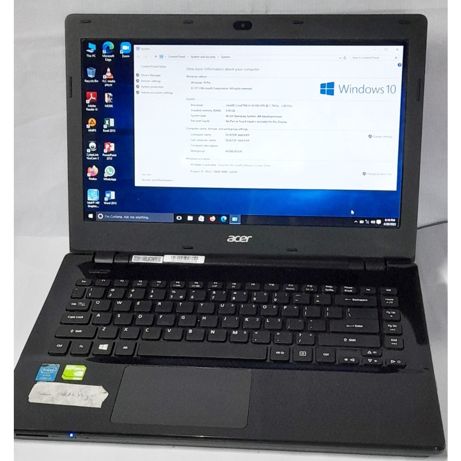 Laptop Notebok ACER ASPIRE E5-471G i5-4210U @1,7Ghz 4/500HDD 14"