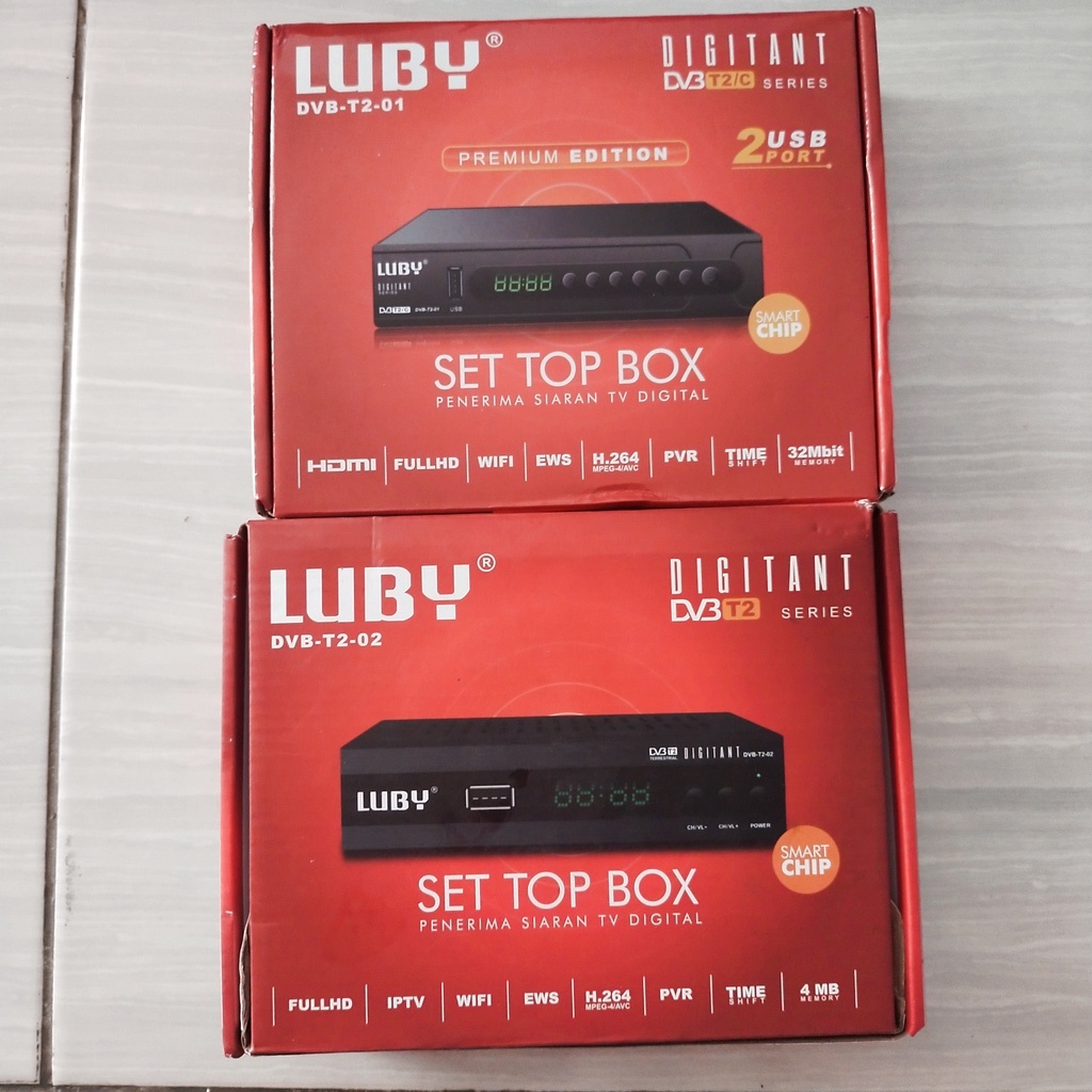 STB LUBY DVB-T2-02 Dan T2-03 SET TOP BOX Siaran TV Digital Full HD PREMIUM EDITION SMART CHIP
